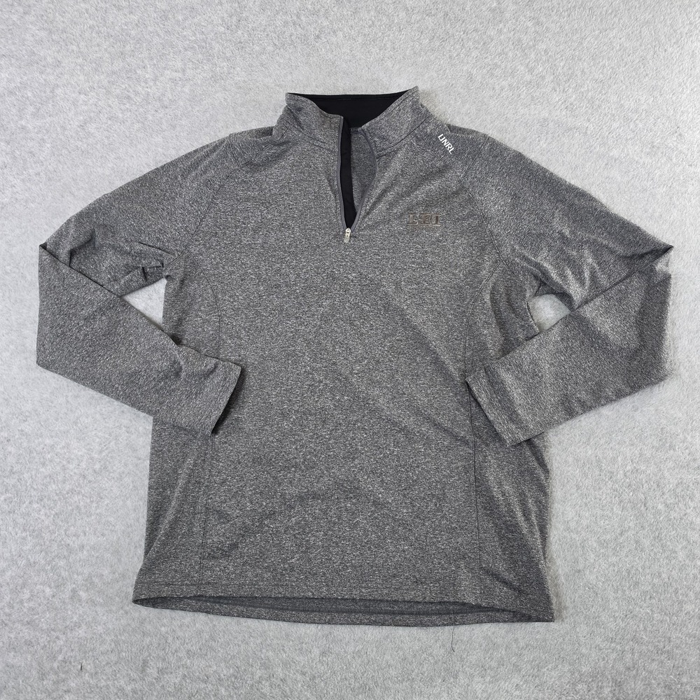 Unrl Elite Pullover Mens Large Heather Gray 1/4 Zip Performance Golf Top Stretch